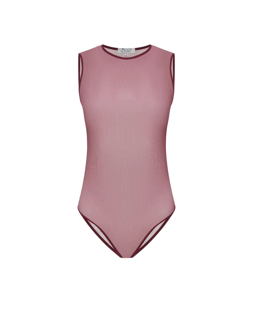 Semi-transparent mesh bodysuit