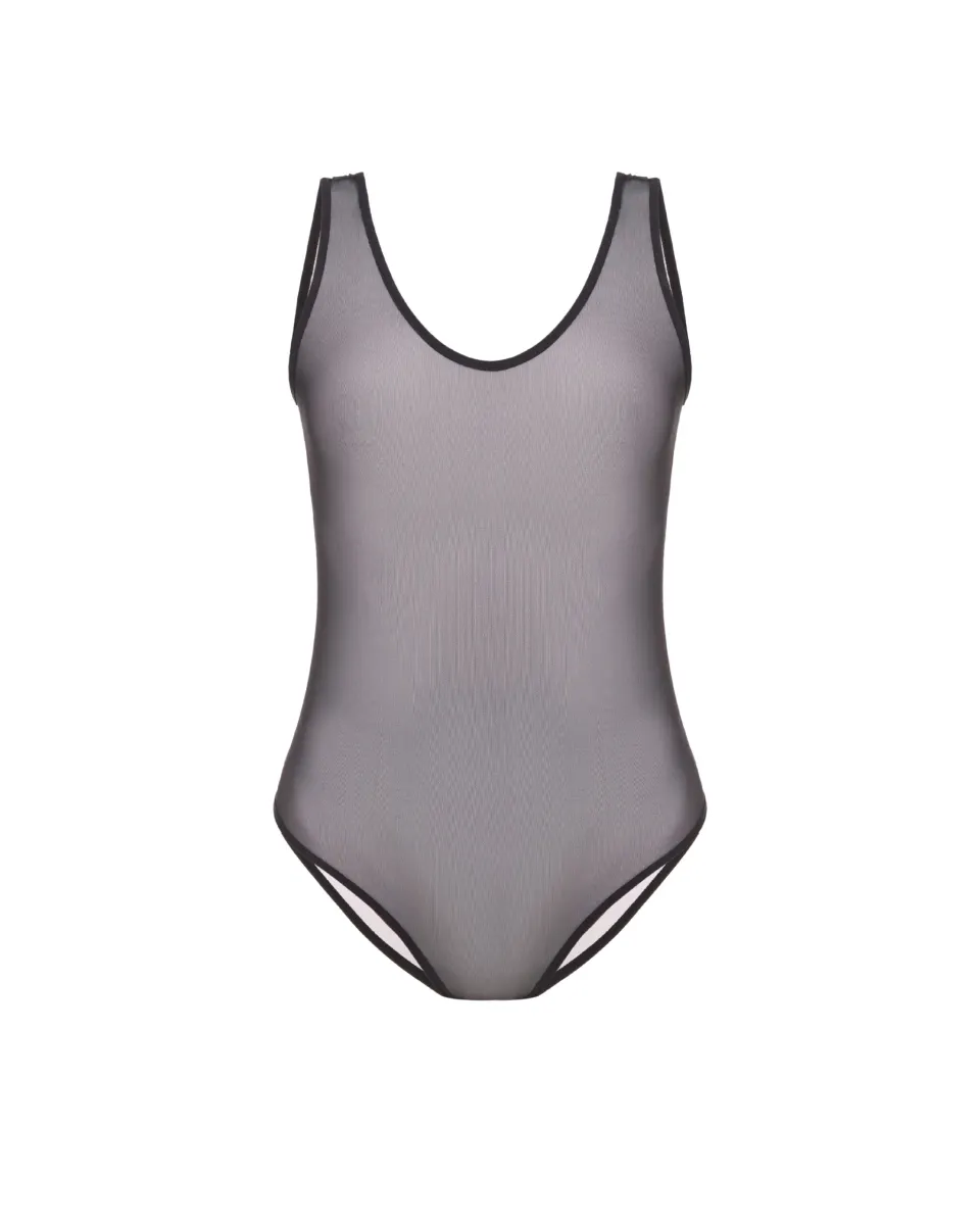Semi-transparent mesh bodysuit