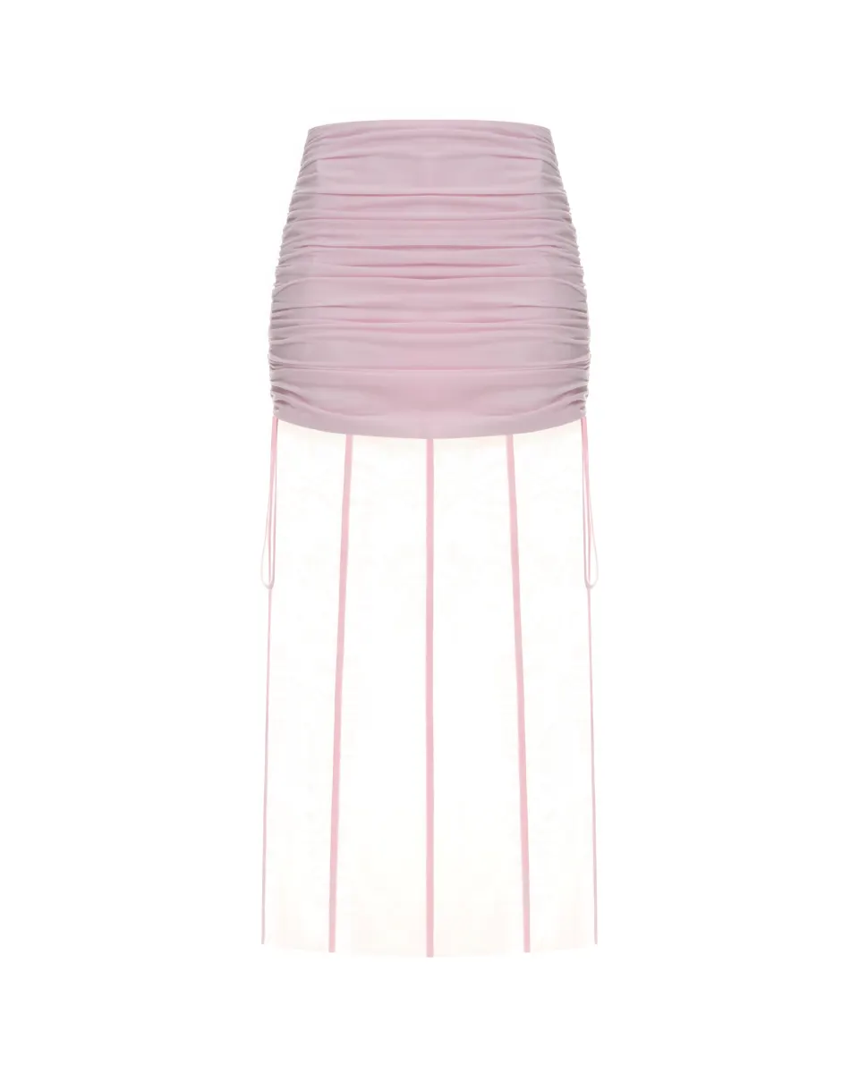 Draped mesh skirt