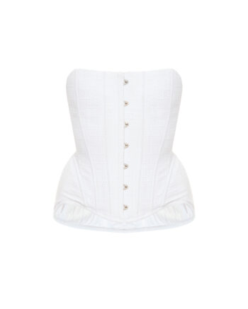 Sculptural textured cotton corset
