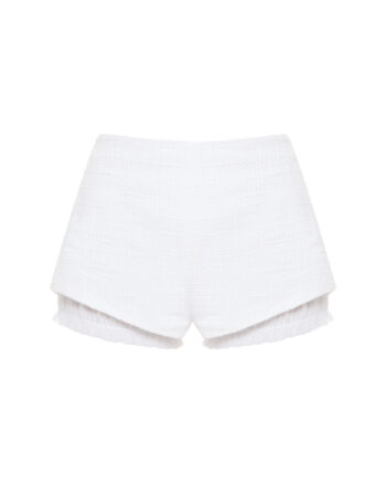 Textured cotton mini shorts