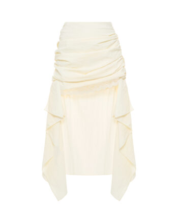 Draped skirt with lace