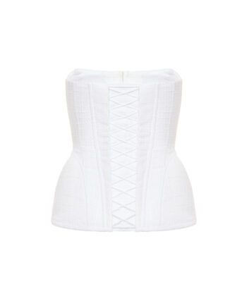Sculptural textured cotton corset 5