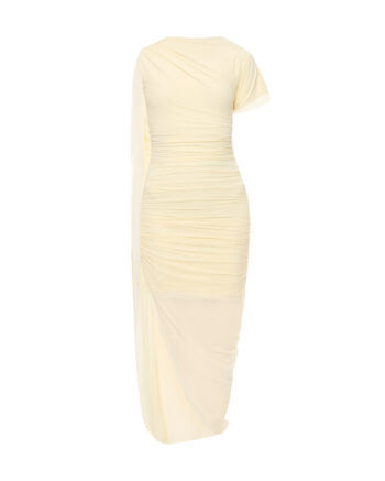 Draped dress with train