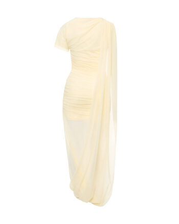 Draped dress with train 5