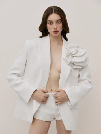 Jacket with sculptural flower 2