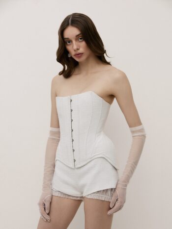 Sculptural textured cotton corset 2