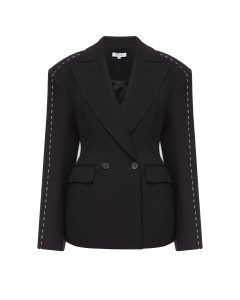 Жакет приталений з контрастною вишивкою